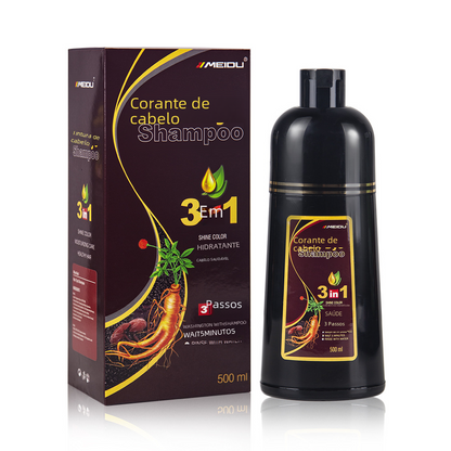 Mido Black Hair Dye Shampoo - Premium Plant-Based Foam